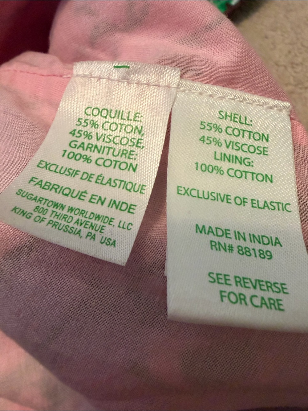 Lilly Pulitzer Floral Pink & Green V-Neck Women's Top - Picture 8 of 9